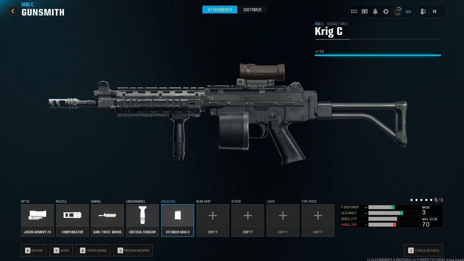 Krig C assault rifle in Warzone (Image via Sportskeeda Gaming || Activision)
